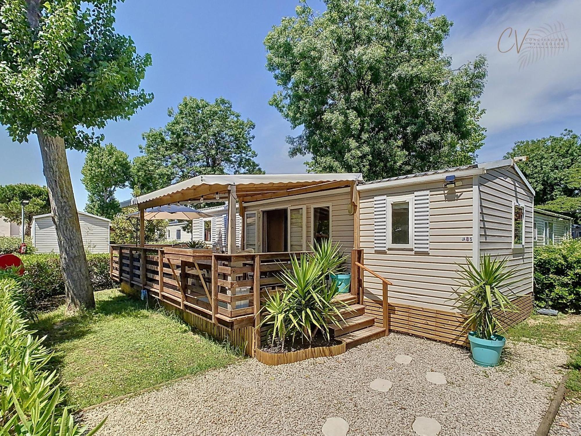 Grand Mobil Home 3Chbr 2Sdb Camping La Carabasse Vias Exteriér fotografie